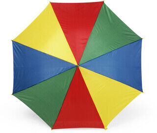 Umbrella with crook handle.