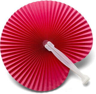 Paper hand held fan with plastic handle 4. picture