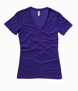 Women`s Deep V-Neck Jersey T-Shirt 3. pilt