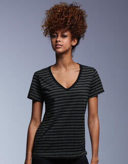 Women`s Fashion Striped V-Neck Tee 9. picture
