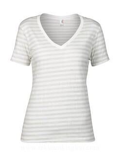Women`s Fashion Striped V-Neck Tee 11. picture