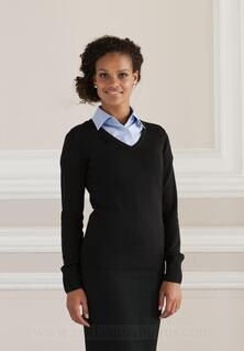 Ladies V-Neck Knitted Pullover 3. kuva